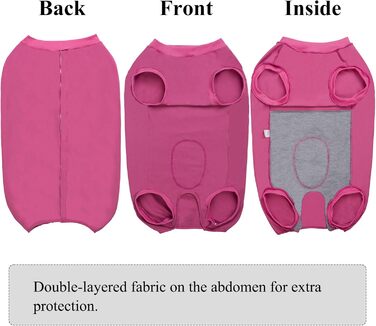 Післяопераційний боді для собак: захист від лизання та ран, для кастрації, різних розмірів (S, Рожевий)