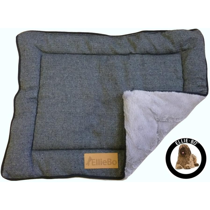 Ліжко-трансформер для собак Ellie-Bo з твіду та штучного хутра, сіре, 61 см, для клітки