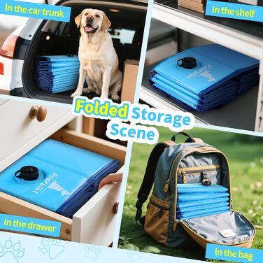 Басейн для собак Pourbibi, 80x20 см, складаний, з ПВХ, антиковзаюча поверхня