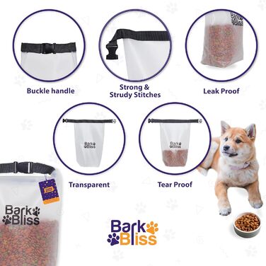 Набір для зберігання корму для собак BarkBliss, 25 порцій, зручний контейнер для подорожей, 3 кг, ідеально для кемпінгу та подорожей