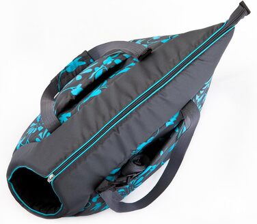 Транспортна сумка для собак та котів: переноска, сумка-переноска (бежева з принтом лапок, сіра з блакитними квітами) (R3, 30x50 см)