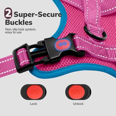 Нашийник для собак FAYOGOO без заплутування, з відбиваючими елементами, не тягне, м'який, з підкладкою, для малих, середніх та великих собак, прогулянки (Рожевий, XS)