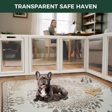 Клітка-манеж для цуценят та маленьких собак FXW AuraSpace, акрил, 61 см, білий, 24'H (6 панелей, 30'H (білий))