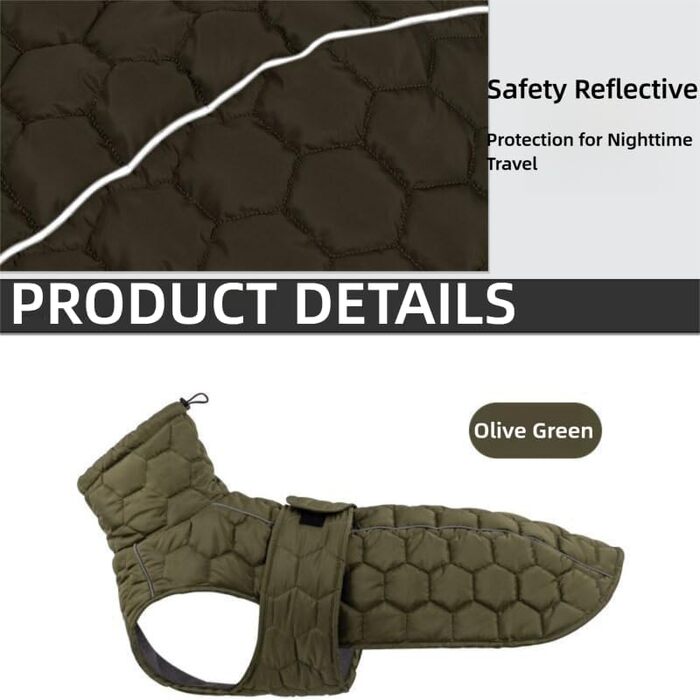 Зимовий теплий теплий одяг для собак з антиковзними підошвами, 4-8 кг, водонепроникний, оливковий зелений