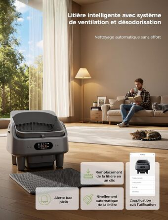 Автоматичний самоочисний лоток для котів з керуванням через додаток, Smart LED-дисплеєм 6
