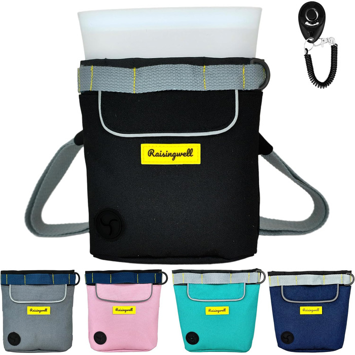 Сумка для ласощів для собак, багатофункціональна сумка для прогулянок з силіконовим кишеньком, мішок для корму для дресирування собак та дозатор ласощів, ідеальна для активного відпочинку на природі (Чорний 4 чашки) (1. Чорний 2 чашки)
