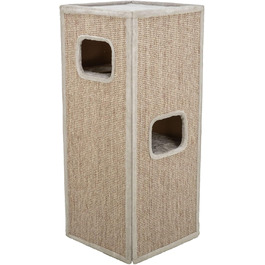 Кігтеточка TRIXIE Juno сіра, 116 см - двоярусна кігтеточка з 2 печерами, лежаком та килимом з сизалю - зручна та стійка