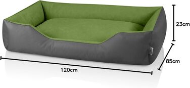 Лягушкове ліжко для собак LUPI, м'яке ліжко для собак з знімним та пральним чохлом, корзина для собак, собаче ліжко-софа, для маленьких собак, S, чорно-сірий (GREEN-ROCK (сірий/зелений), L 75 x W 60 x H 23 см)