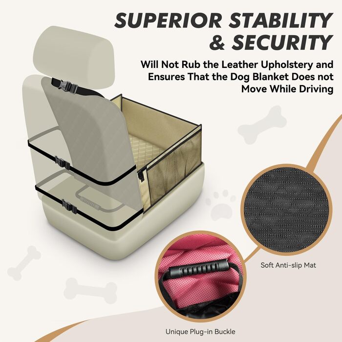 Автокрісло для собак - міцне, водонепроникне, сіре. Підходить для малих та середніх собак. З підсиленими стінками та ременями безпеки для заднього та переднього сидіння