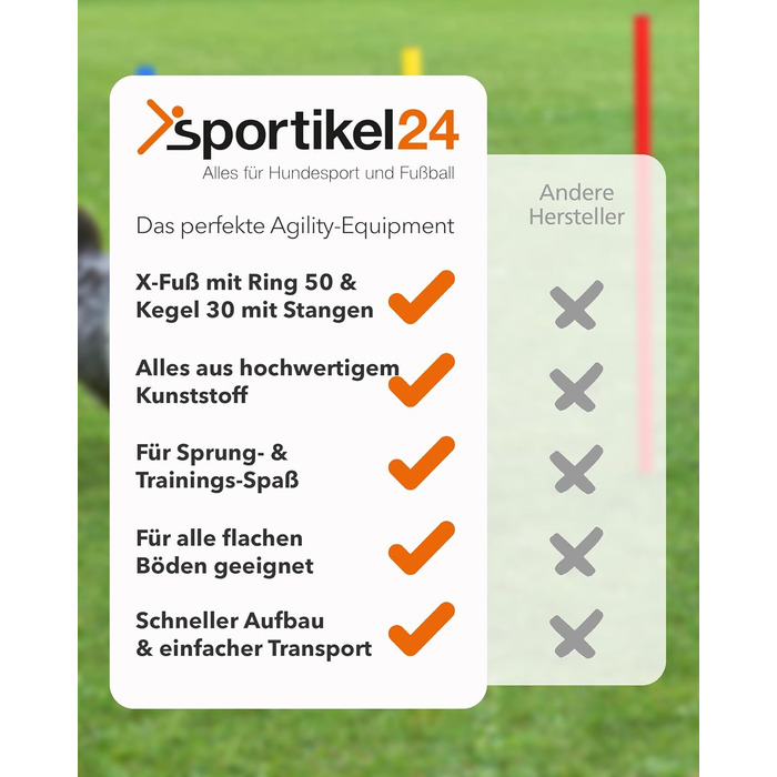 Набір для аджиліті SPORTIKEL24 Superhund: Пружина, перешкоди та кільця для собак - ідеально для аджиліті-спорту