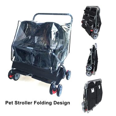 Дитяча коляска Doppel Kinderwagen Easy Walk - чорна, фіолетова, з дощем, для тварин та котів