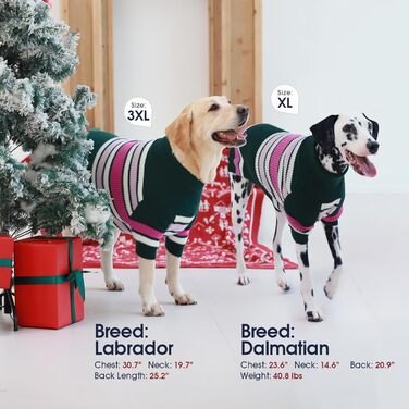 Пуловер для собак IECOii великого розміру XXXXL, 4XL, зелений. Теплий трикотажний пуловер для собак великих порід (Доберман, Німецька дога)