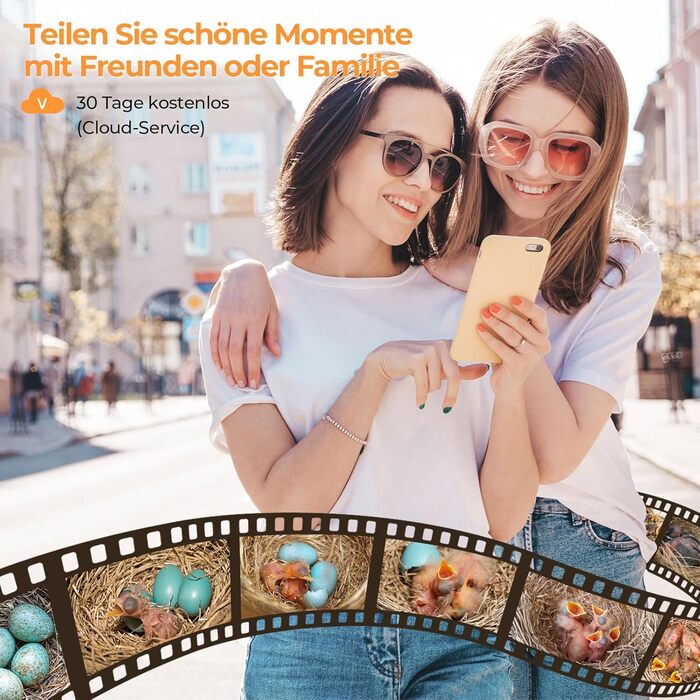 RAINBEAN розумний шпаківня з камерою 4MP для спостереження за птахами, зовнішній Wi-Fi відеоспостереження, AI-розпізнавання, DIY встановлення