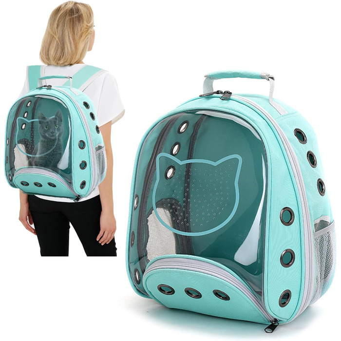 Рюкзак для котів та маленьких собак PETCUTE, дихаючий, знімний килимок, до 6 кг, з прозорим вікном, для подорожей (Цянова)