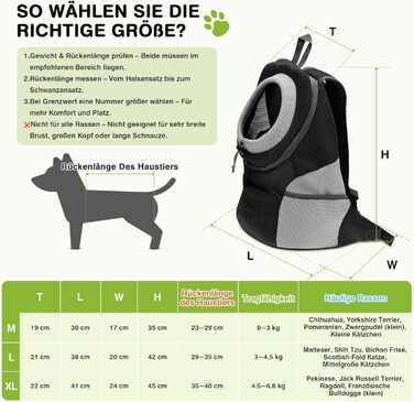 Рюкзак для собак та котів ALLSOPETS, XL, чорний – переноска для тварин для подорожей, вело- та мототуризму