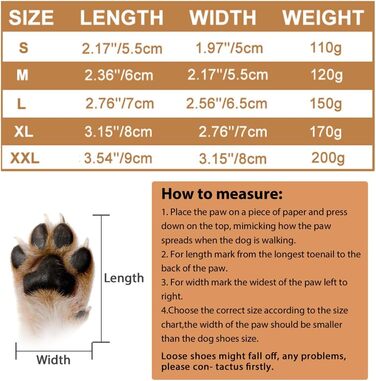 Чоботи для собак REESTBOO: захист лап, 4 шт., водонепроникні, антиковзні, з відбиваючим ремінцем, на липучці, для великих собак, (S, Коричневий)