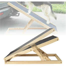 Сходинки для собак, складані, 100 см, регульована висота, дерев'яна рампа для собак, для дивана, авто, ліжка, з антиковзким покриттям