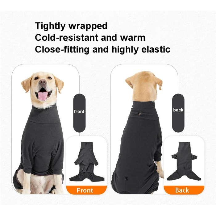 Зимовий одяг для собак з ніжками - тепла куртка з поліестеру для малих, середніх та великих собак. Повний захист, м'яка та зручна (для дому/на вулицю, сніг). Колір: темно-сірий, розмір: L