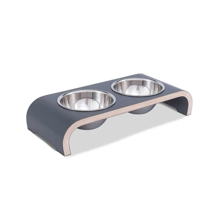 Набір мисок для собак MilaCasa - 2 шт. Підвищені миски для корму та води для собак - сірий колір