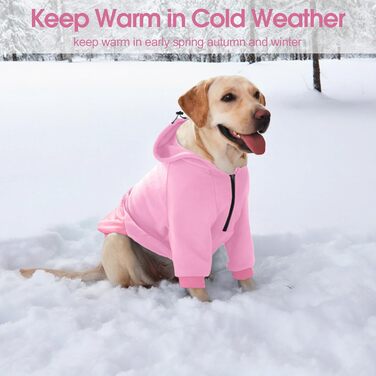 Світшот для великих собак Nanaki з капюшоном, тепла флісова куртка з кишенею для дівчаток та хлопчиків, для Бульдога, теплий одяг для відпочинку та повсякденного носіння (X-Large, Рожевий)