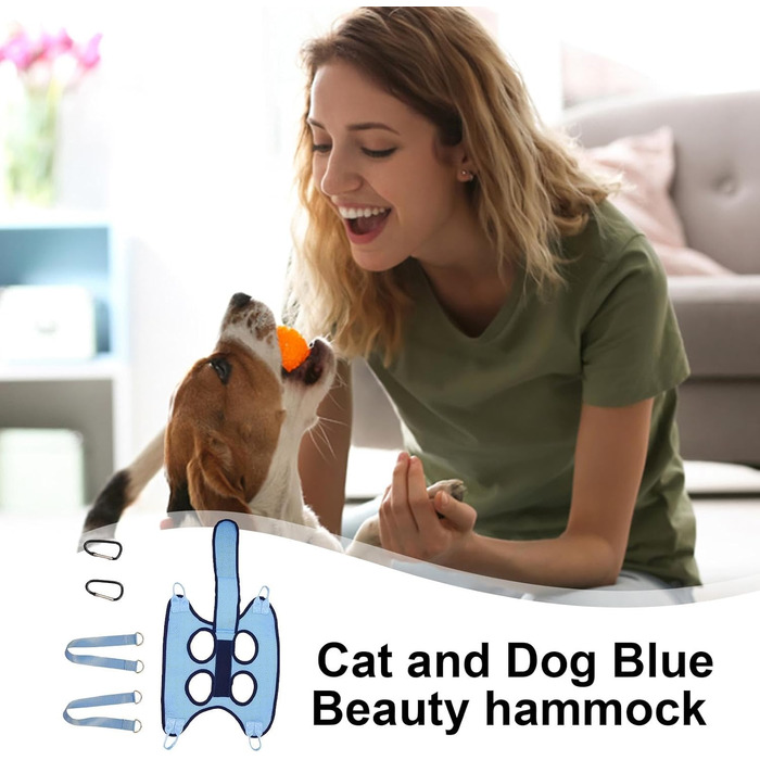 Набір для догляду за кігтями собак та котів, безпечний, дихаючий, з ремінцем (блакитний, L)
