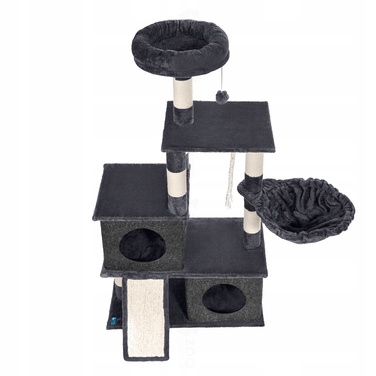 Високий когтеточка-комплекс із лежаком та стовпчиком для кігтів, вежа ZooVentus 101 — 160 см