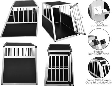 Алюмінієва переносна коробка для собак Defacto (XL) 91x65x69 см, срібна