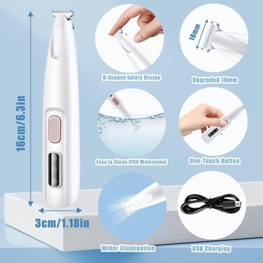 Триммер для догляду за лапами Paw Trim Pro: тихий, вологостійкий, з LED-підсвічуванням для собак та котів