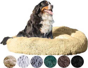 Кругле лежанка для собак та котів, 120 см, бежевий, ручної роботи, з м'якою тканиною, легко миється