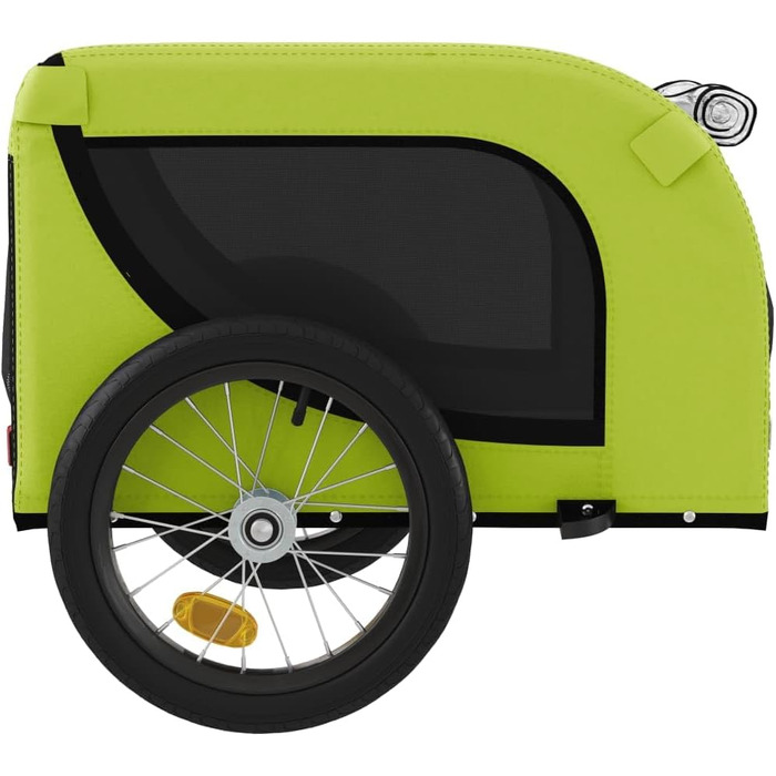 Фасба Причіп для собак, причіп для велосипеда, причіп для собак з відбивачами та прапорцем, причіп для котів та домашніх тварин, зелений та чорний Оксфорд, тканина та залізо