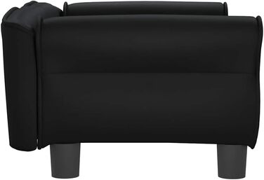 Софа для собак, зручне ліжко для домашніх тварин, лежанка для собак з штучної шкіри, ліжко для цуценят, диван для домашніх тварин, будочка для собак великих та середніх порід, сучасний та елегантний дизайн (70x45x30 см, чорний)