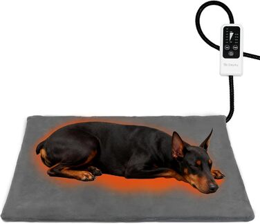 Нагрівальний килимок для котів та собак BECEMURU 45x40 см, 4 таймери та 6 температурних режимів, з антикусованим кабелем