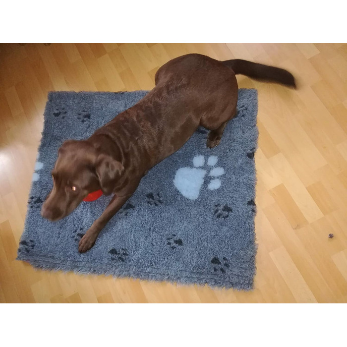 Килимок для собак, сірий з лапами, 100x75 см - зручний лежак для вашого улюбленця