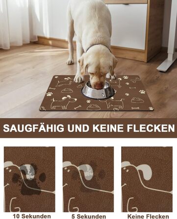 Підкладка під миску для собак та котів, нековзна, чорна 40x60 см. Швидковисихаюча, легко миється. Підкладка під миску для тварин