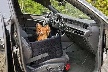 Автокрісло для собак та котів | Чорний велюр, розмір L (57x50 см)