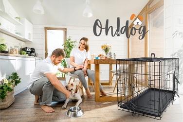 Клітка для великих собак Oh!dog зі сталі з порошковим покриттям, 56 x 90 x 63 см