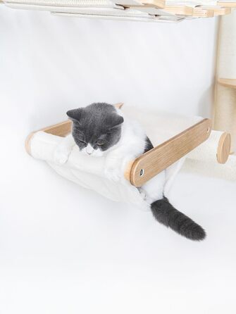Стіна для лазіння котів Petrebels Lazy 50 см, підвісна котяча лежанка, настінний кігтеточка, преміум-якість, монтаж на стіну, деревина дуб рустикальний