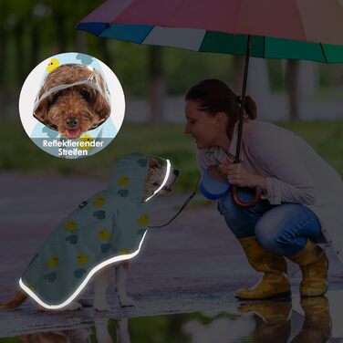 Водонепроникна дощовик для собак SowTon з капюшоном, XL, качка