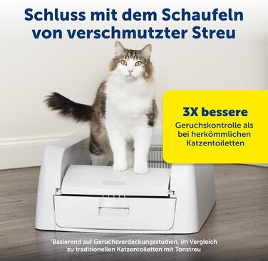PetSafe ScoopFree автоматичний туалет для котів із грудкуватим наповнювачем, самочистка, контроль запаху, для однієї чи кількох кішок