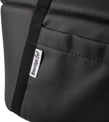 Сумка-переноска для собак та котів Boutique Zoo XL (до 15 кг) – велика, м'яка, складна та пральна – 52×35×39 см (розміри складена: 42x29x33 см) – чорний колір, штучна шкіра