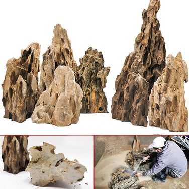 Камінь для акваріума Unocho Dragon Stone 5 фунтів, декор для акваскейпу, ландшафтний дизайн, 2-4 дюйми