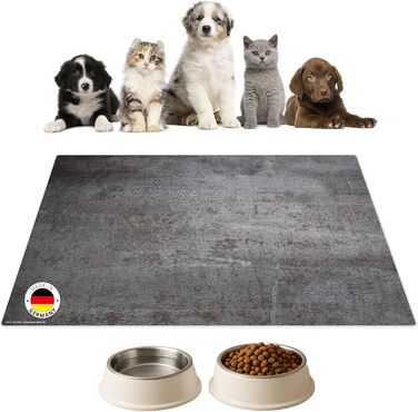 Підстилка для собак та котів 60x40 см – вінілова кормова підстилка з металевим покриттям, міцна, зносостійка, неслизька та водовідштовхувальна – Made in Germany