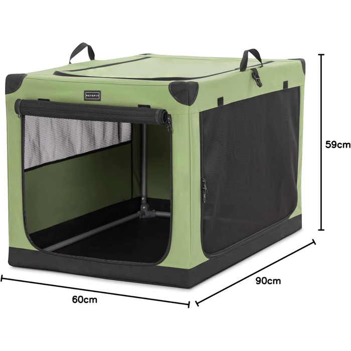 Переносна будка для собак Petsfit, велика, зелена, 90x60x59 см