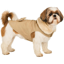 Жакети для собак Flamingo Guzzi з м'якого флісу з бантиком, 30 см, ідеально підходять для маленьких порід, таких як чихуахуа, йоркширський тер'єр, пудель (БЕЖЕВИЙ 30см)