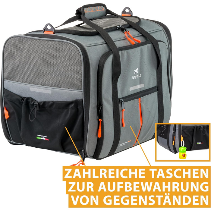 Переноска для собак та котів Ferplast Voyager PRO, сіра, 49x37x39 см, до 15 кг