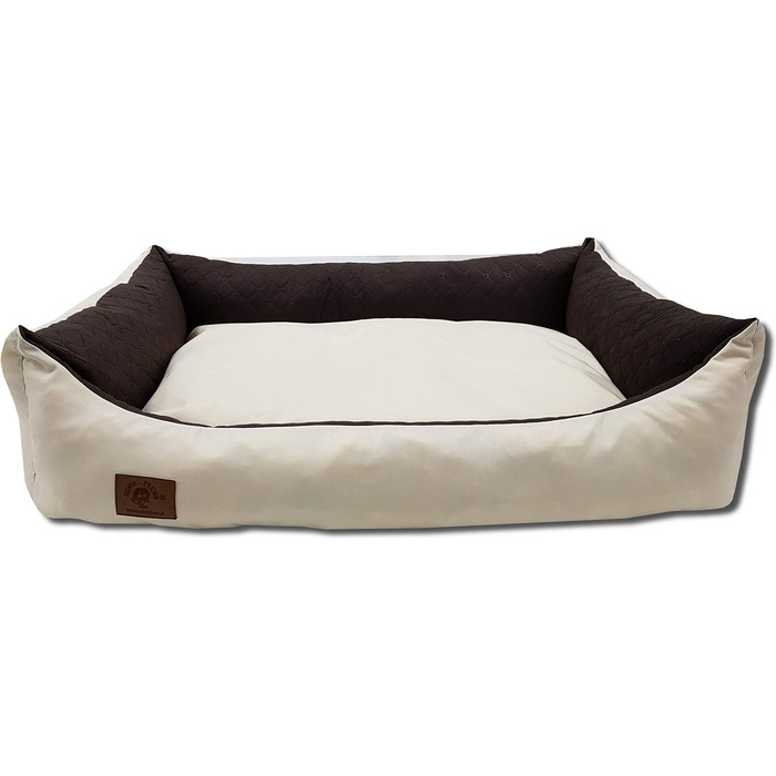Ліжко для собак Odolplusz XXL - велике, м'яке, з можливістю прання | Розмір 100 x 70 x 19 см (Колір: Коричнево-бежевий)
