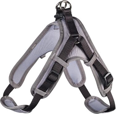 Нашийник для собак HUNTER Neopren Vario Quick, чорний/сірий, розмір L, нейлон, неопренова підкладка, 3M Scotchlite, регульований, зручний