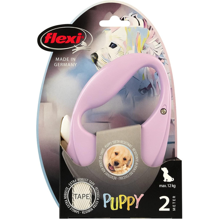 Висувна собача шлейка FLEXI New Comfort, 5 м, рожева, для собак до 25 кг, розмір M