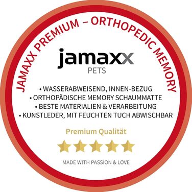JAMAXX® Преміум подушка для собак, лежанка для собак, канва, ортопедична, memory foam, середні породи, вінтажна канва, матрац PDB1017 M, 90x70/65 см, коричневий