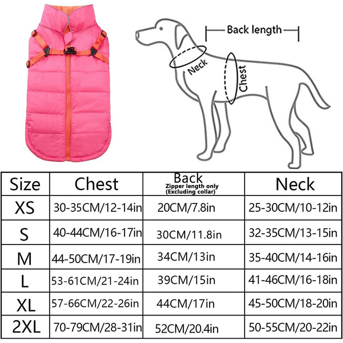Зимові куртки для собак, шлейки, водонепроникні, з підкладкою з флісу, відбивачі, персоналізовані, для маленьких собак, оранжевий, XL (довжина спини: 44 см), S (довжина спини: 30 см), рожевий